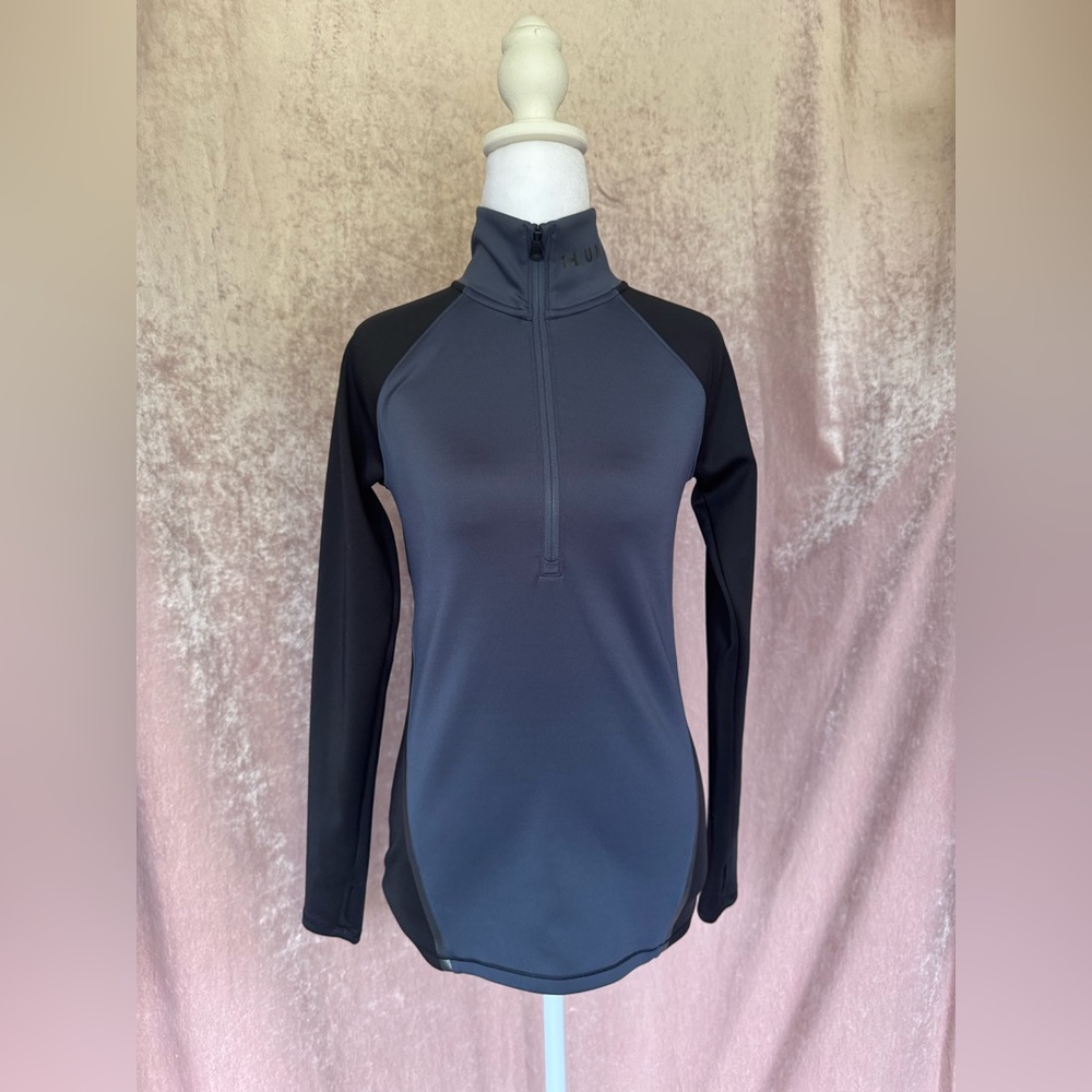 Under Armour ColdGear Smoke Blue and Black Fitted ½ Zip Pullover Sweater Top XS
